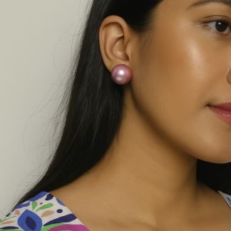 Magenta Pearl Earrings