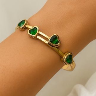 Green Hearts Bracelet