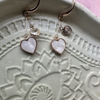 Pearl Heart Earrings