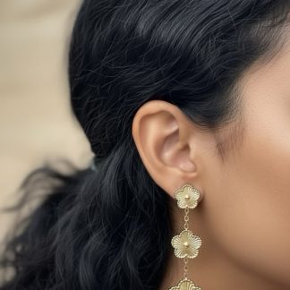 Golden flower earrings