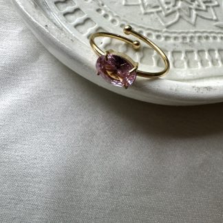 Pink Oval Stone Ring