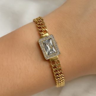 Chunky white stone chain bracelet