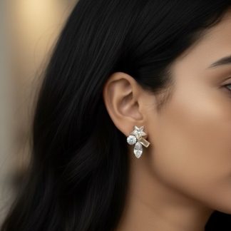 Star crystal studs earrings