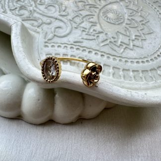 Rose Oval Stone Ring