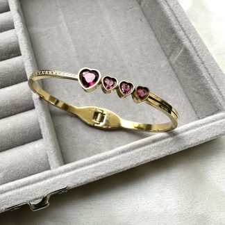 Ruby Hearts Bracelet