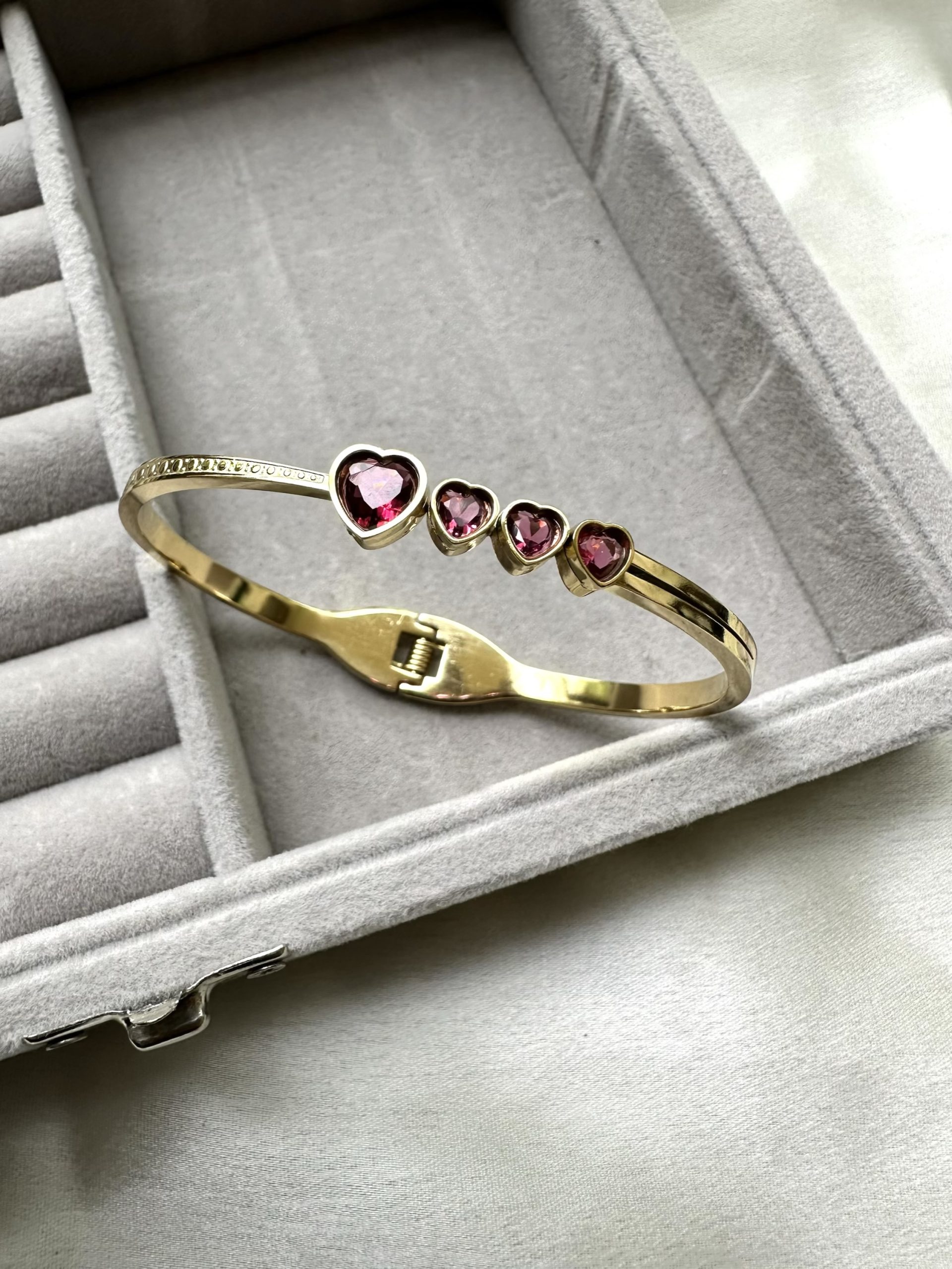 Ruby Hearts Bracelet