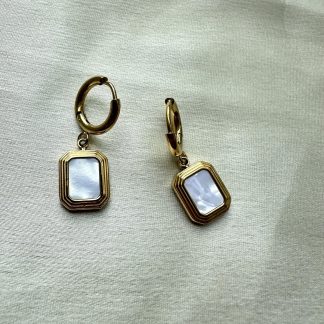 White Huggies Earrings