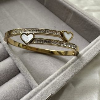 Double white hearts bracelet (SMALL SIZE)