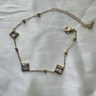 Square Stone Chain Bracelet