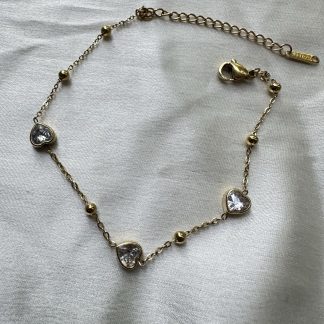 Heart Stone Chain Bracelet