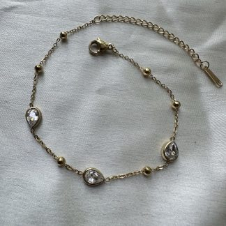 Drop Stone Chain Bracelet