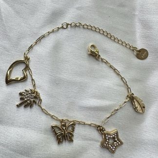 Star & Butterfly Charms Chain Bracelet