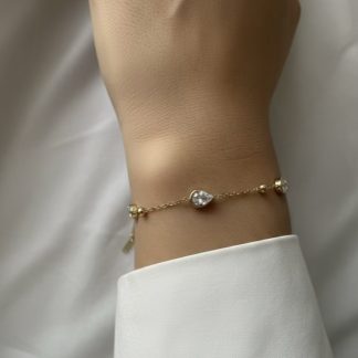 Drop Stone Chain Bracelet