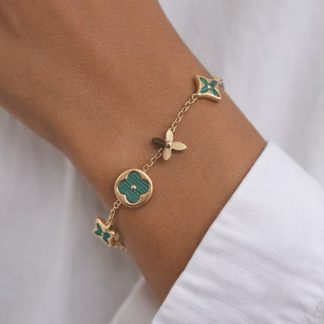 Green flower Chain Bracelet