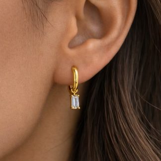 Rectangle Huggies Earrings