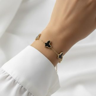 Black butterfly chain bracelet