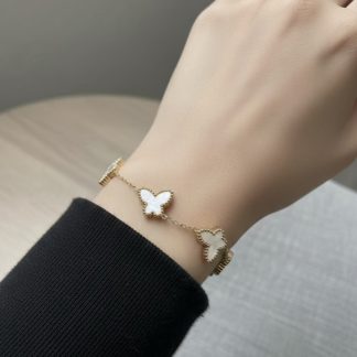 White Butterfly Chain Bracelet