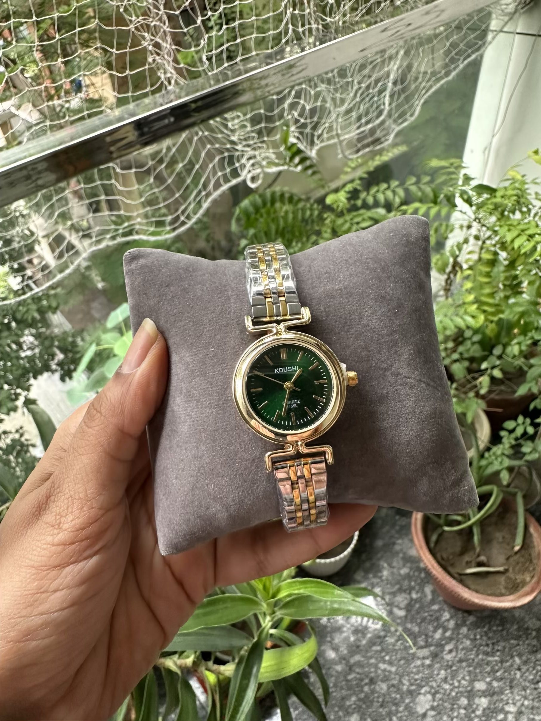 Green Dual Tone Ivy Watch