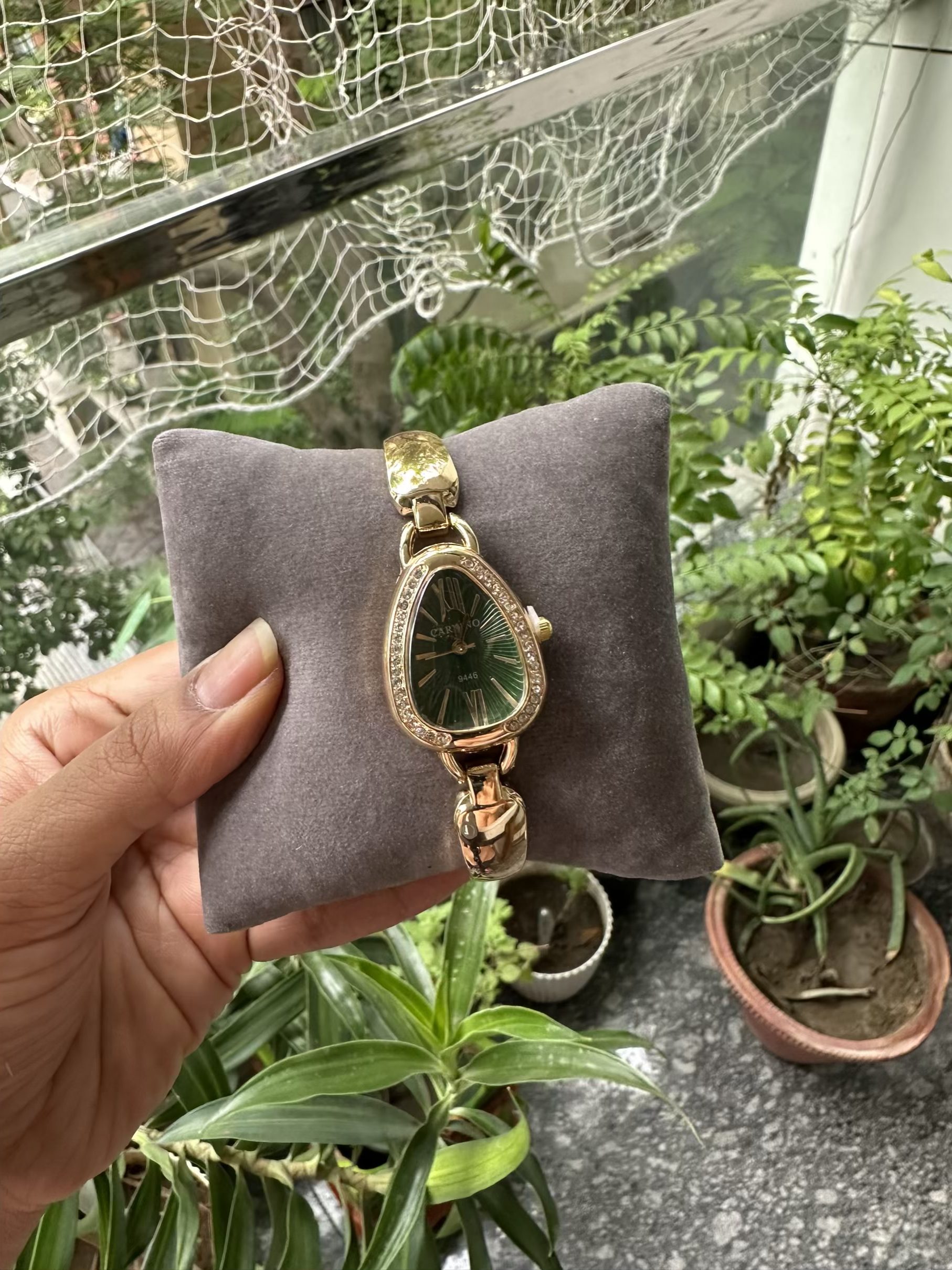 Green Saya Stoned Watch